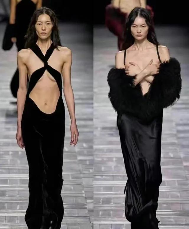 巴黎时装秀现场：华人女模赤身露胸上阵，资本家的玩偶