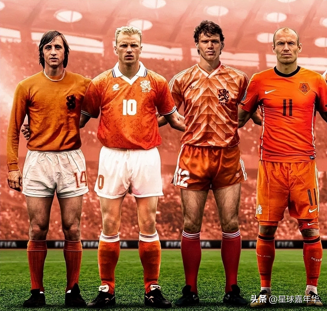 2010世界杯荷兰球员（荷兰队史最佳阵容：克鲁伊夫无冕之王，三剑客一代经典）