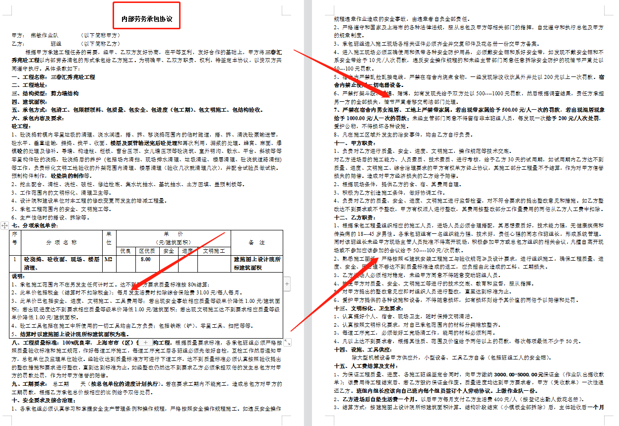 总工都没办法总结的这么全面的劳务合同范本！打印出来就可以使用