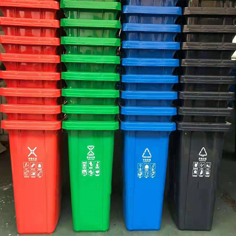 垃圾桶-分类垃圾桶：不同颜色垃圾桶分类