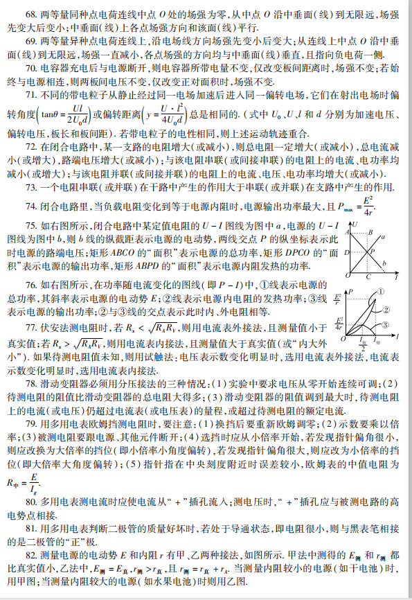 高中物理：物理中那些125个必考知识点，收藏