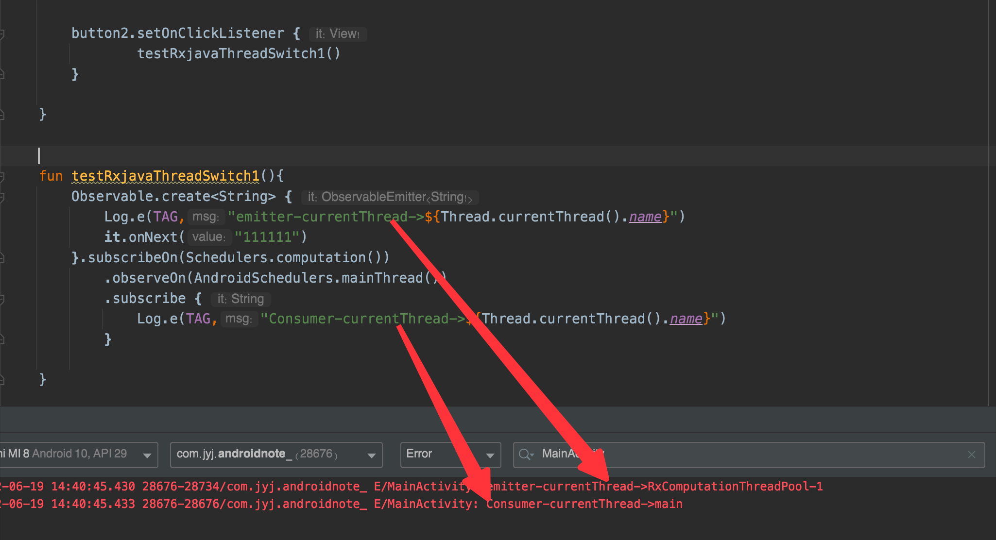 android RxJava 线程切换原理探索