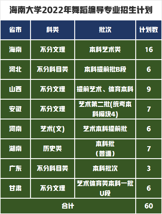 海南大学2022年美术音乐编导表演招生计划公布，录取需要多少分？