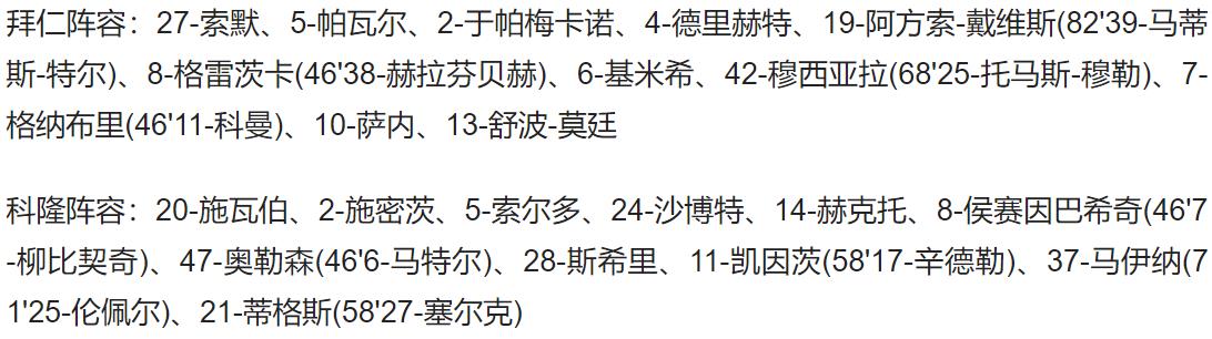 德甲2022最新积分榜（德甲-基米希第90分钟世界波扳平 拜仁1-1科隆两连平4分领跑）