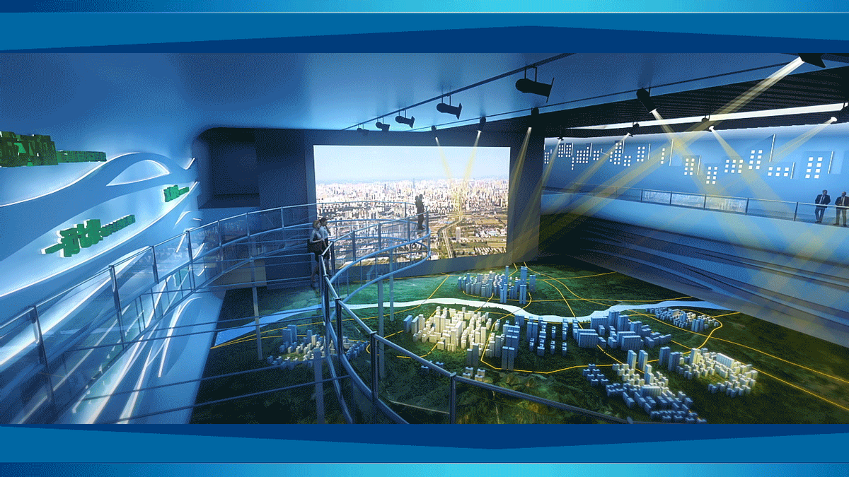 观者可以通过互动设备进行对多媒体沙盘中显示进行控制,虚拟翻书是多