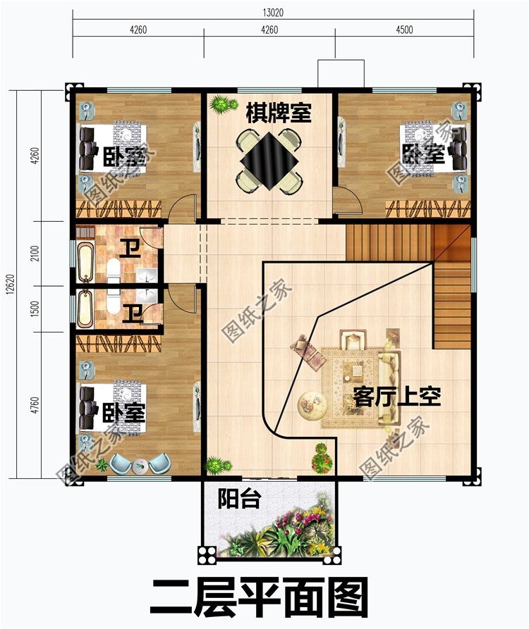 欧式复式别墅设计，室内十分宽敞通透，提升居住体验感
