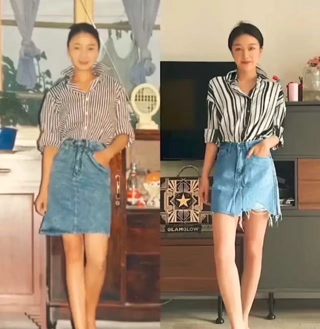 但是生活中她就像妈妈一样(网友晒“一模一样”母女照，女儿完败妈妈：没有对比就没有伤害)