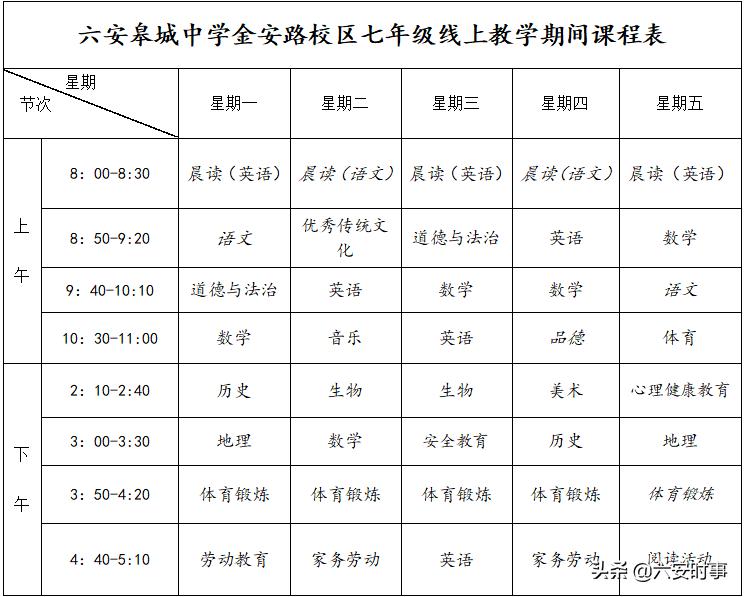 皋城中学金安路校区七年级组开展线上教学(图1)