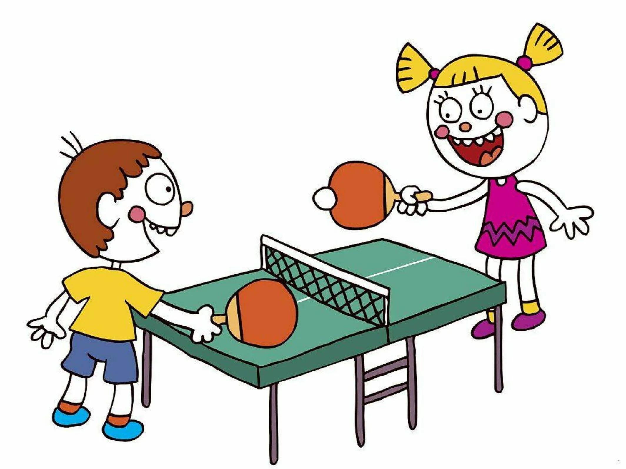 打乒乓球简笔画幼儿图片