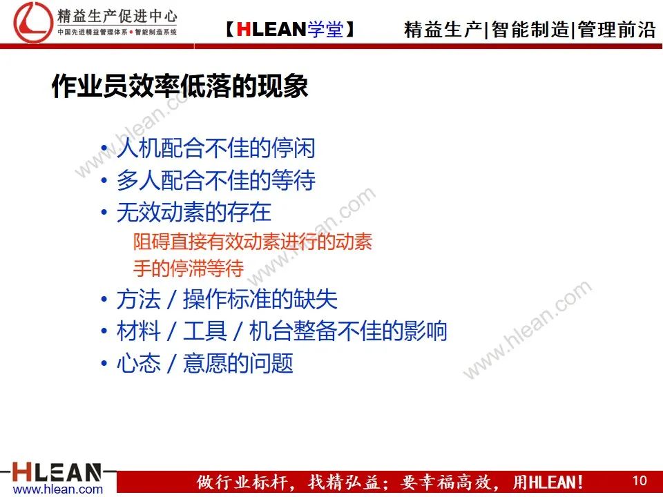 「精益學堂」動作效率的分析與改善
