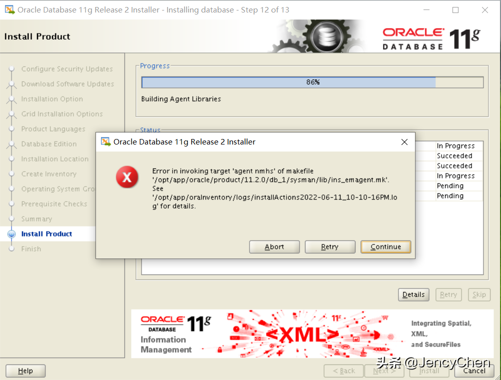 CentOS 7.6下安裝Oracle 11.2.0.4