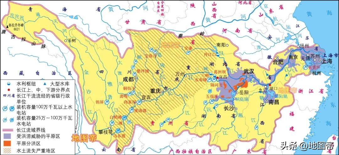 长江地图路线全图（长江位置地图线路）-第14张图片-科灵网