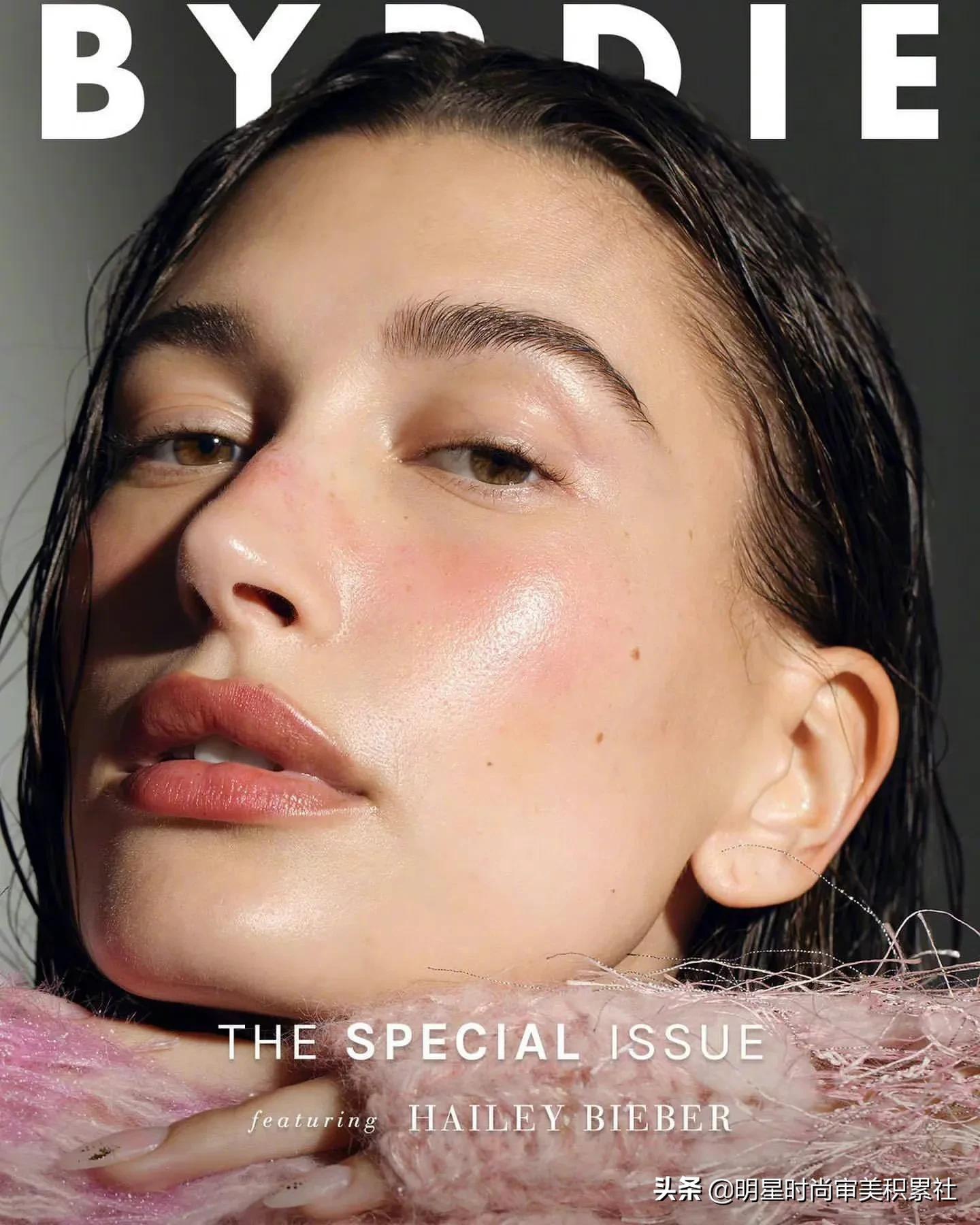 Hailey Bieber x《Byrdie》June 2022｜清透妆容下的怼脸特写