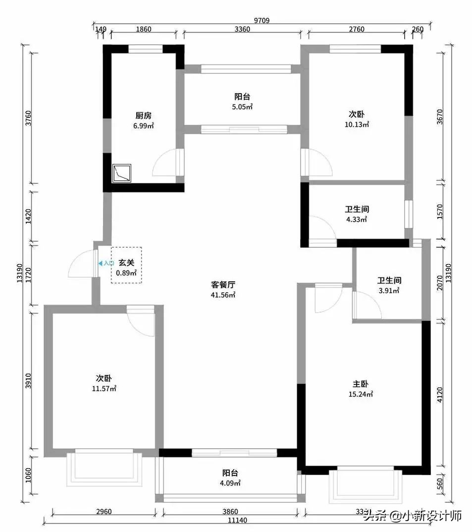 老婆把104㎡三房装出150㎡的轻奢感，一进门就被惊艳了