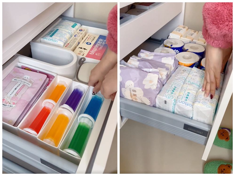 她“沉浸式”收纳3㎡卫生间，将各种杂物整齐归类，网友：太治愈