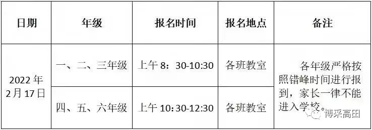 两市塘高田小学2022年春季开学公告