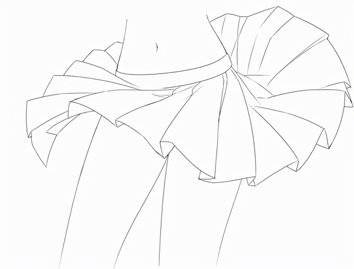 如何绘制小裙子百褶裙下摆画法
