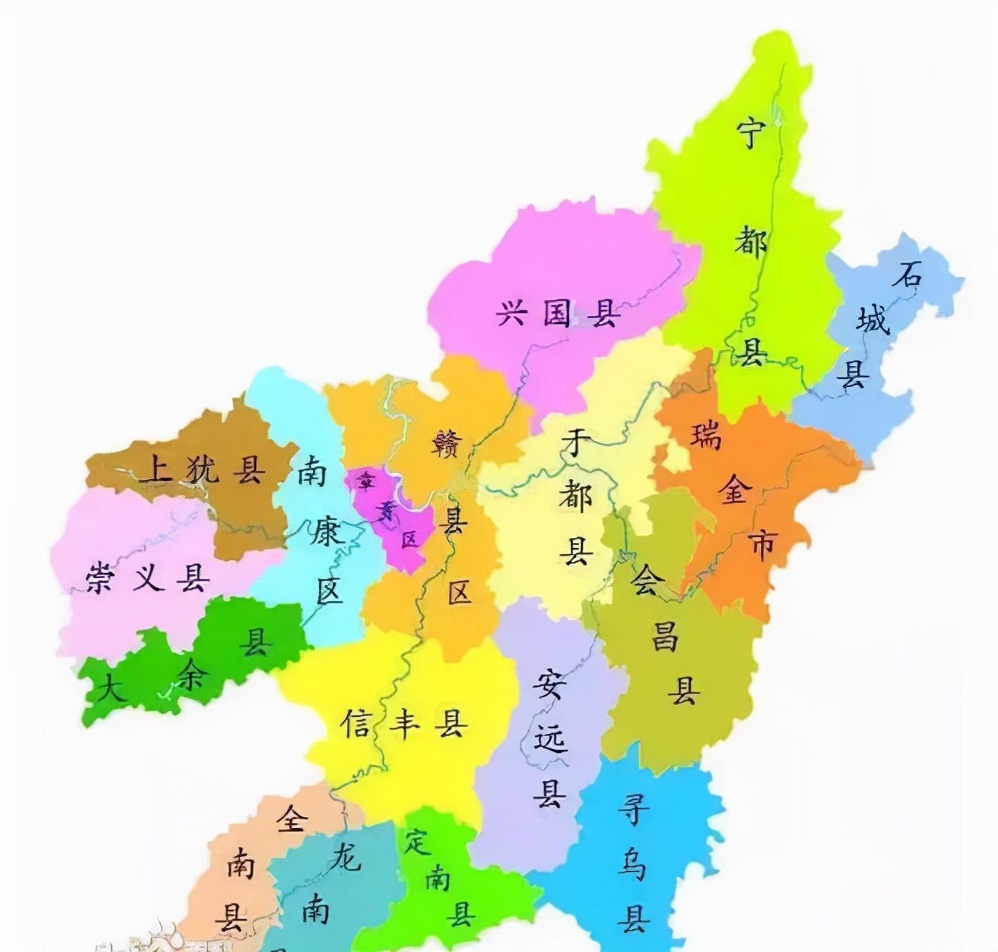 赣州市区行政划分图片