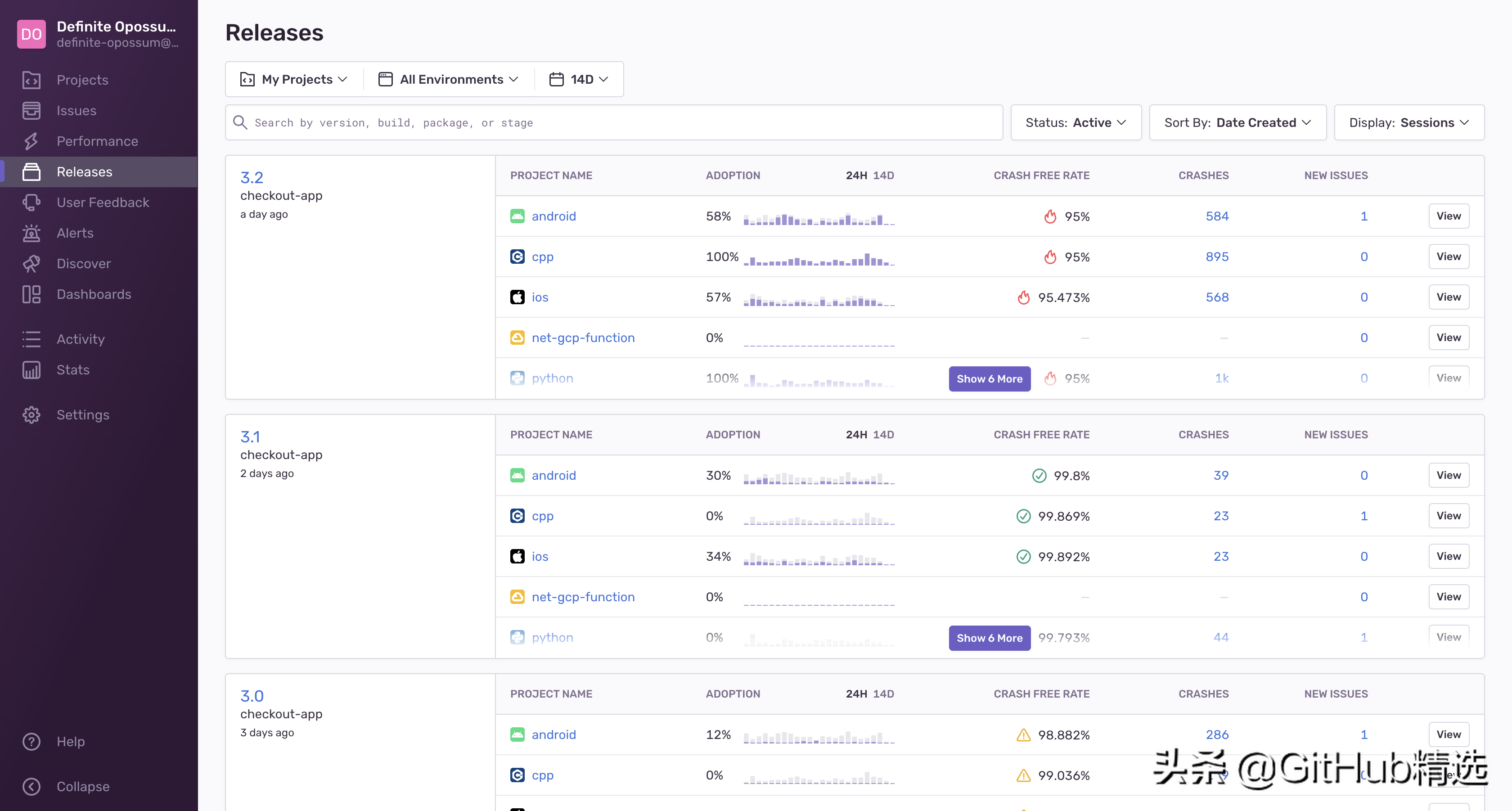 Sentry 一个错误跟踪和性能监控平台