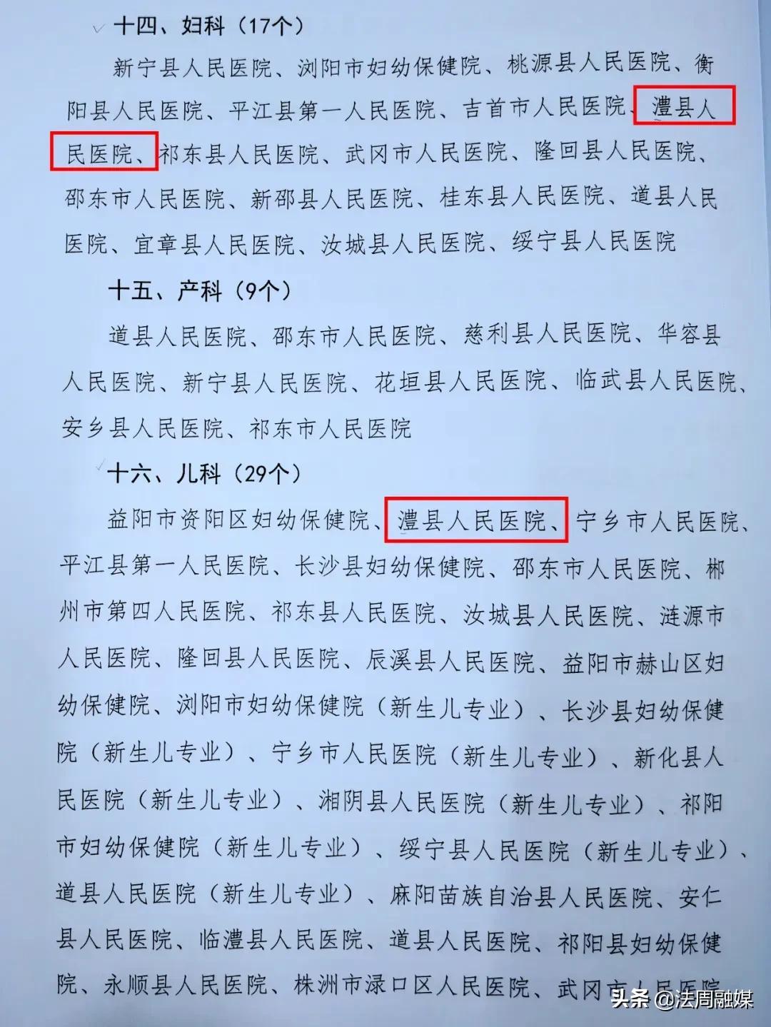 澧县人民医院7个专科获批“湖南省临床重点专科建设项目”