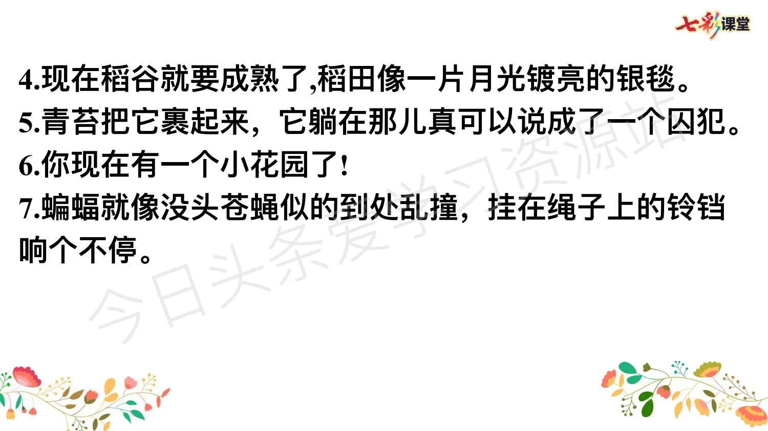 四年级语文老师汇总，语文句子专项，考前系统复习