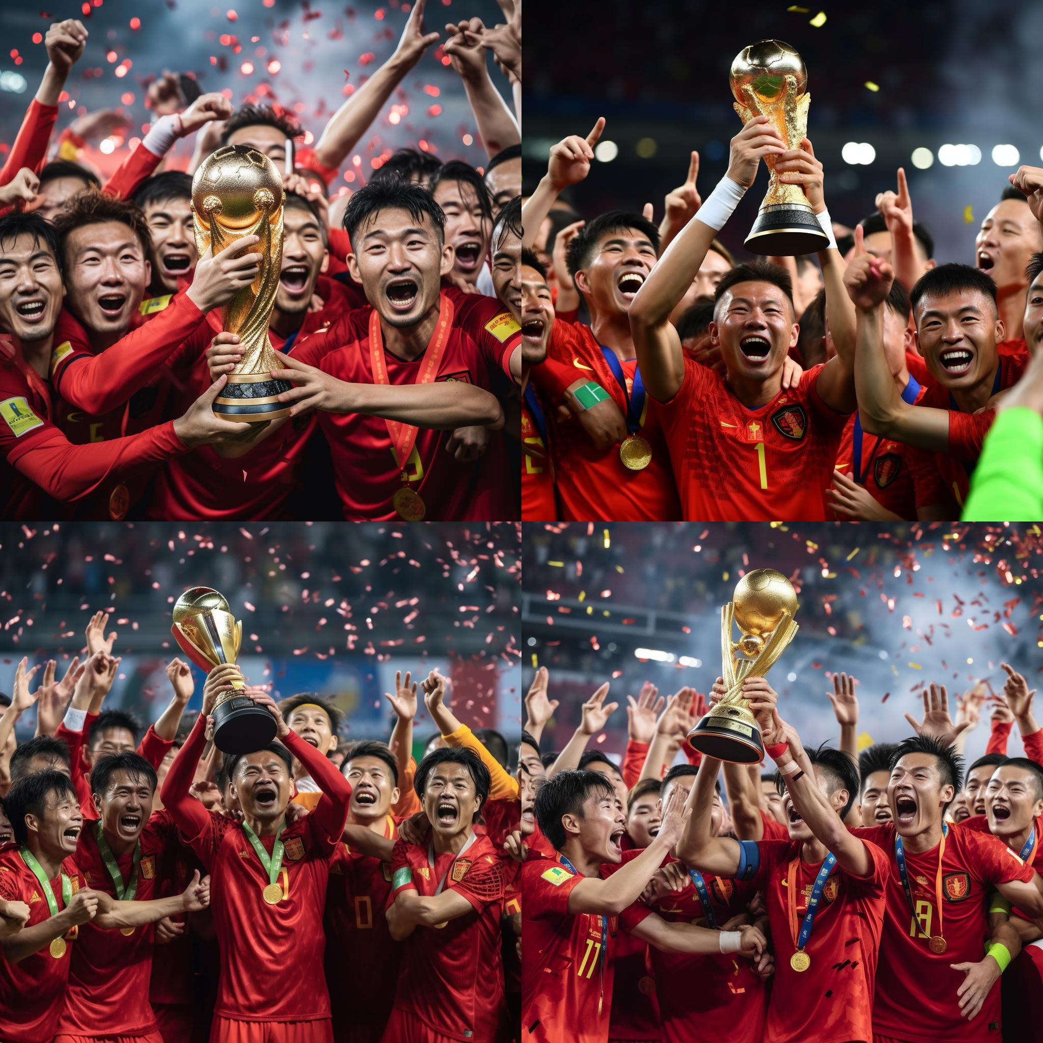 中国队勇夺世界杯(中国男足赢得世界杯冠军图片，你破防了吗？)