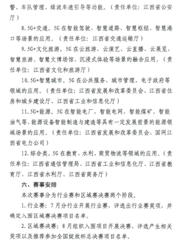 关于开展第五届“绽放杯”5G应用征集大赛江西区域赛的通知