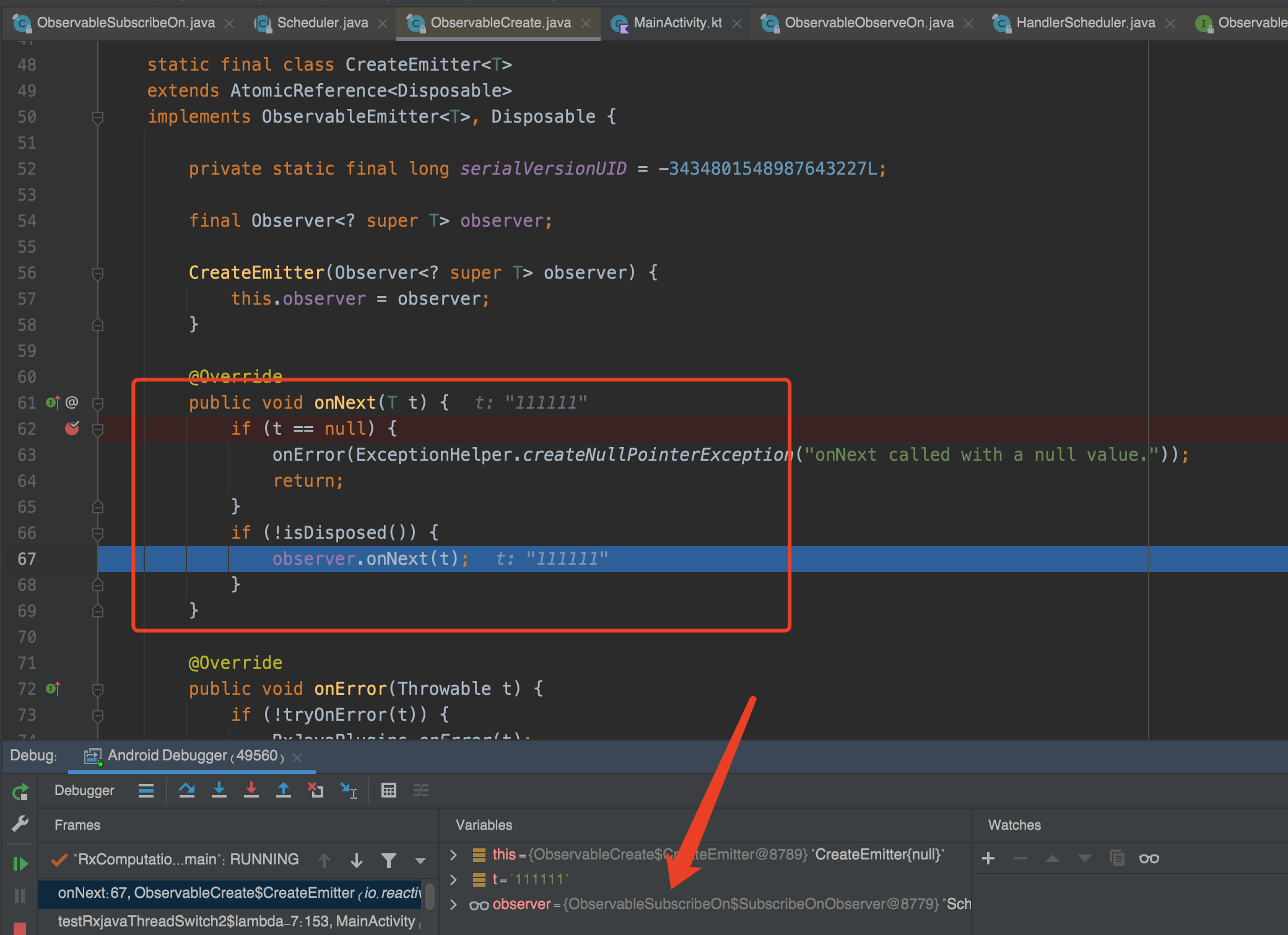android RxJava 线程切换原理探索