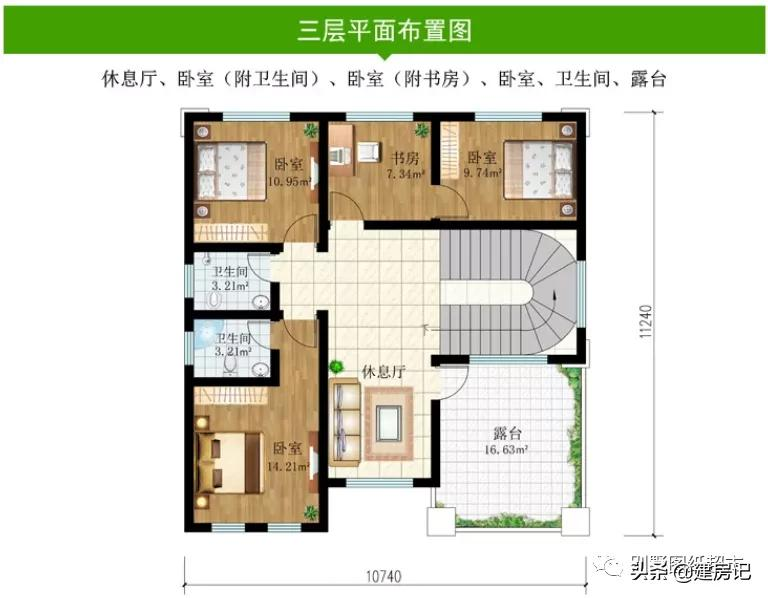 开间11米，广东17款三层农村别墅，尺寸布局有讲究，符合乡村风水