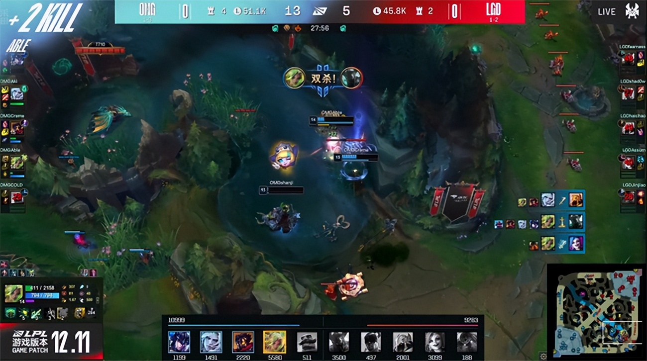 omgvslgd（LOL-LPL：shanji龍女對位單殺奧恩，OMG直落兩盤2-0戰(zhàn)勝LGD）