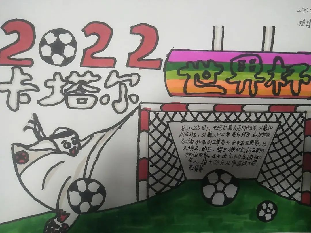 2019获奖世界杯手抄报（聚焦“双减”-曼妙“馄饨皮”带你走进世界杯，还普及地理知识）