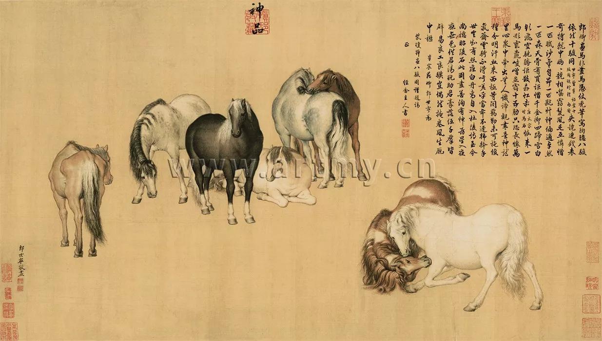 清代宫廷画家郎世宁的（清代宫廷画家郎世宁的什么图描绘了姿态各异之骏马白皮）-第13张图片-悠嘻资讯网