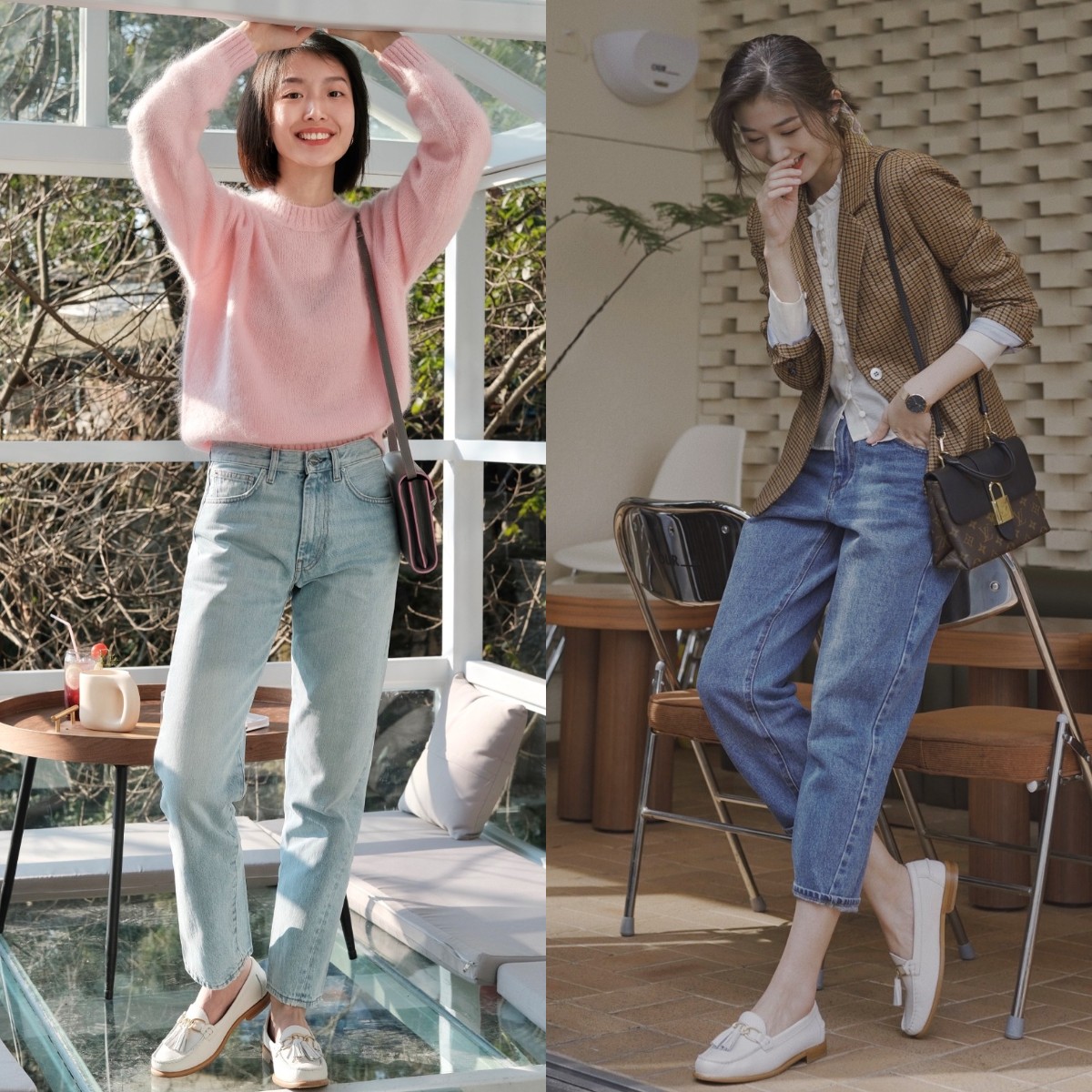 "牛仔裤 乐福鞋"又火了,高级知性且显高,小个子也能轻松驾驭