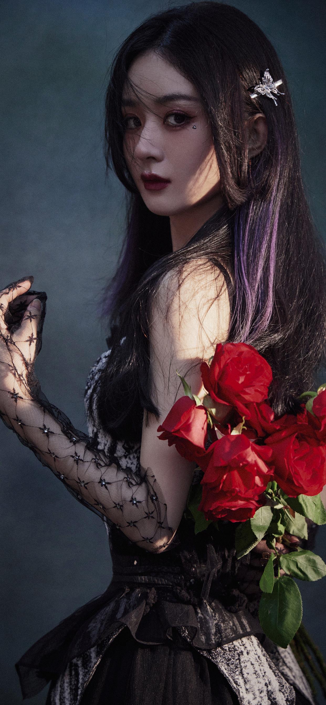 赵丽颖壁纸｜红色玫瑰系列