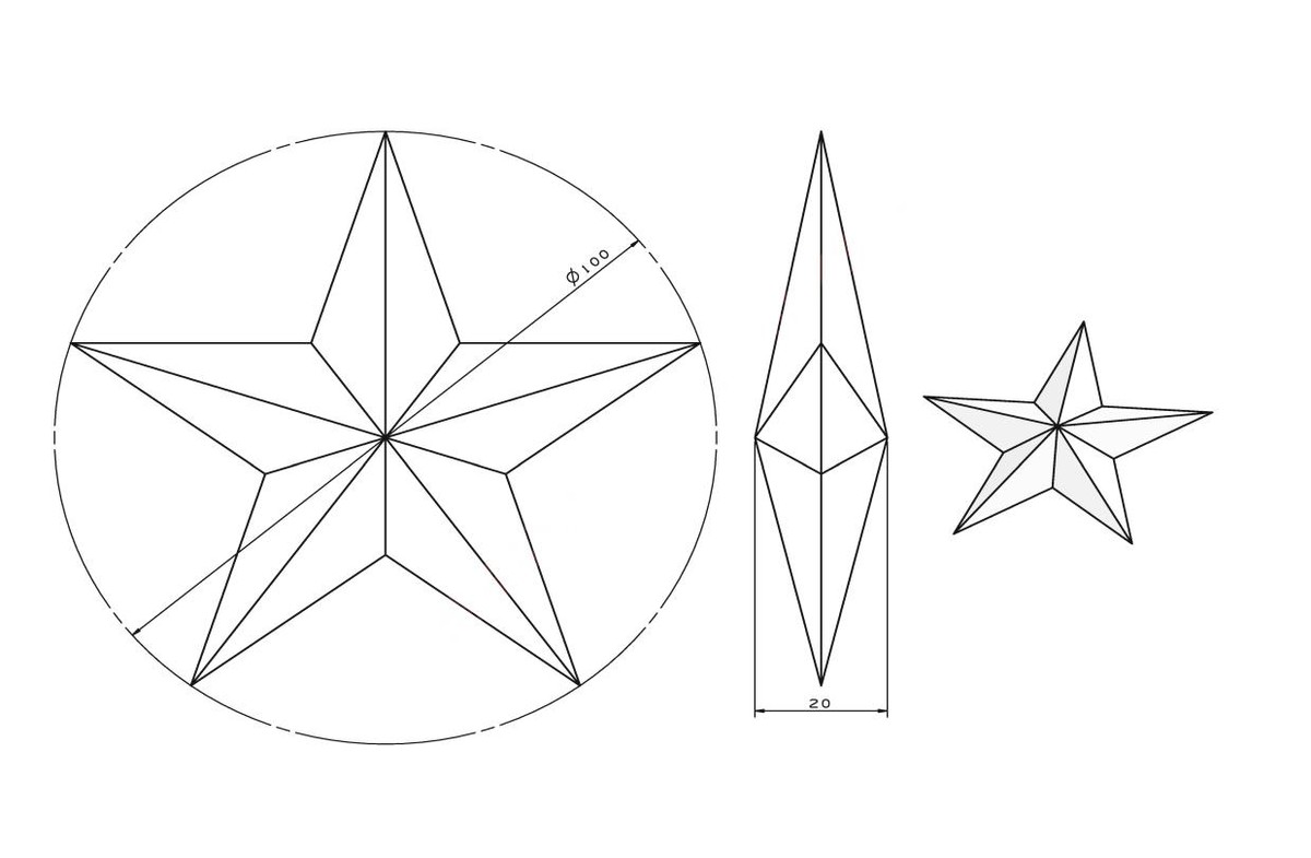 零件圖五角星的繪製方法