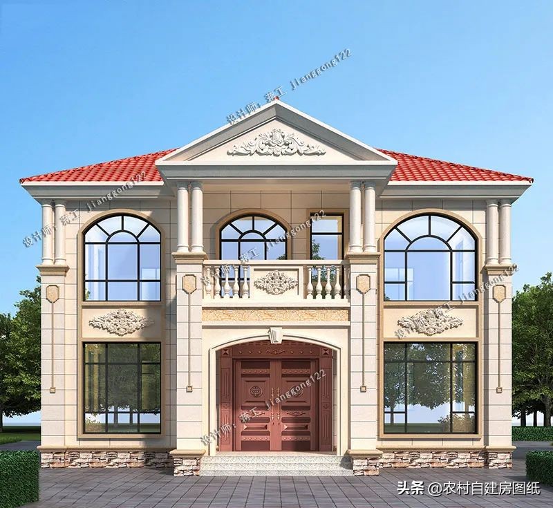小别墅二层样式设计图(5款方方正正的二层农村别墅,普通农村人都能建