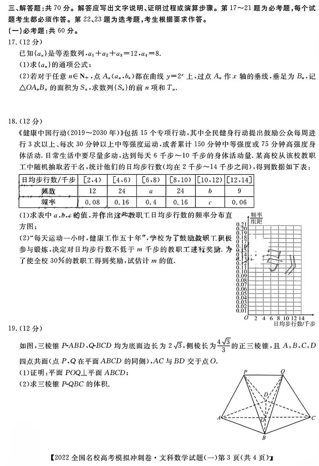 2022年全国名校高考模拟冲刺卷数学试题