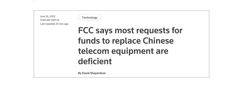 新的“财富密码”出现，FCC：拆除华为中兴设备，得再拿30亿美元