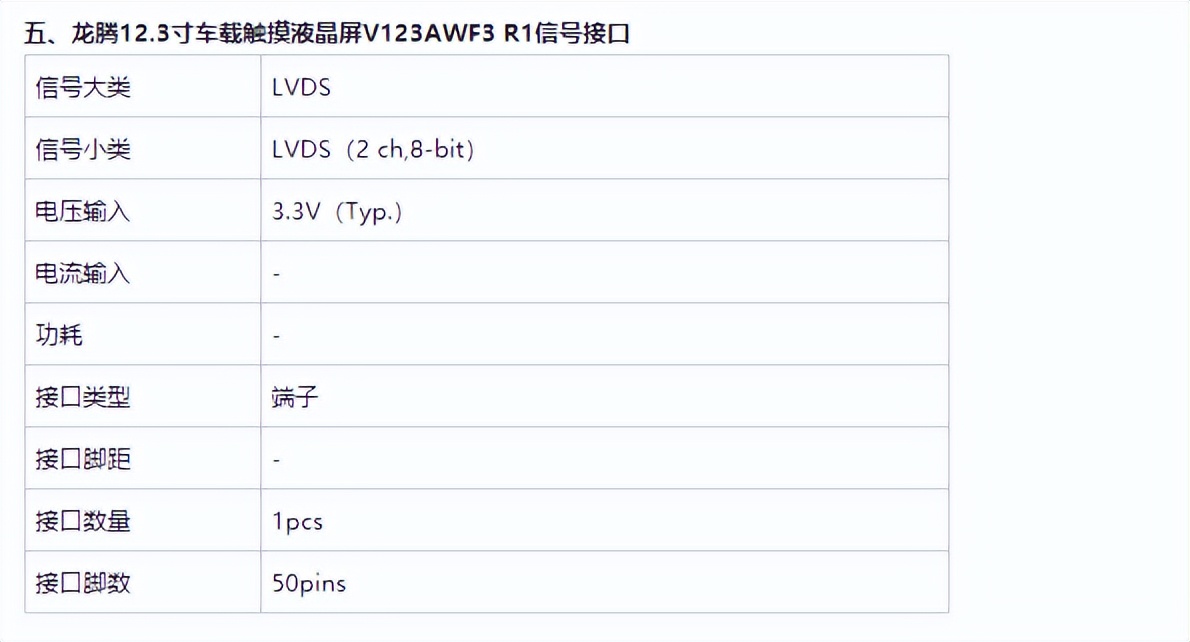 龍騰12.3寸車載觸摸液晶屏V123AWF3 R1-12.3寸電容觸摸屏