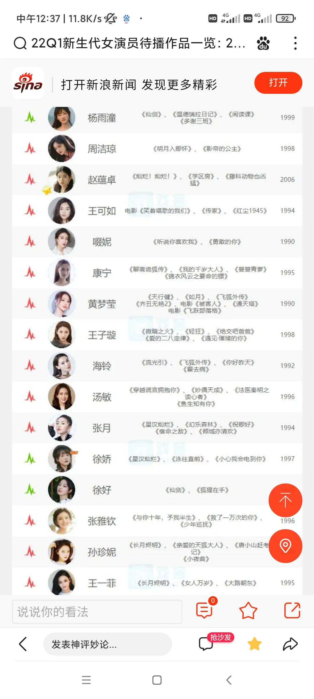 90 95后00后女星待播作品一览