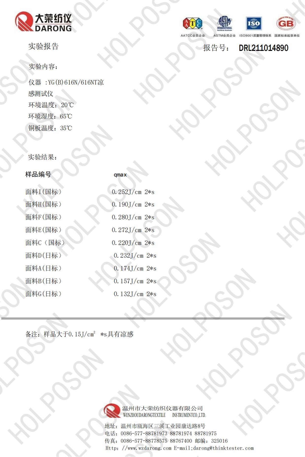 凉感整理剂，主要适用衬衫面料、各种服饰面料、家用纺织品面料等