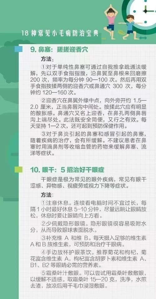 小病不求人，这18种常见小疾病，给你防治宝典，建议收藏备用