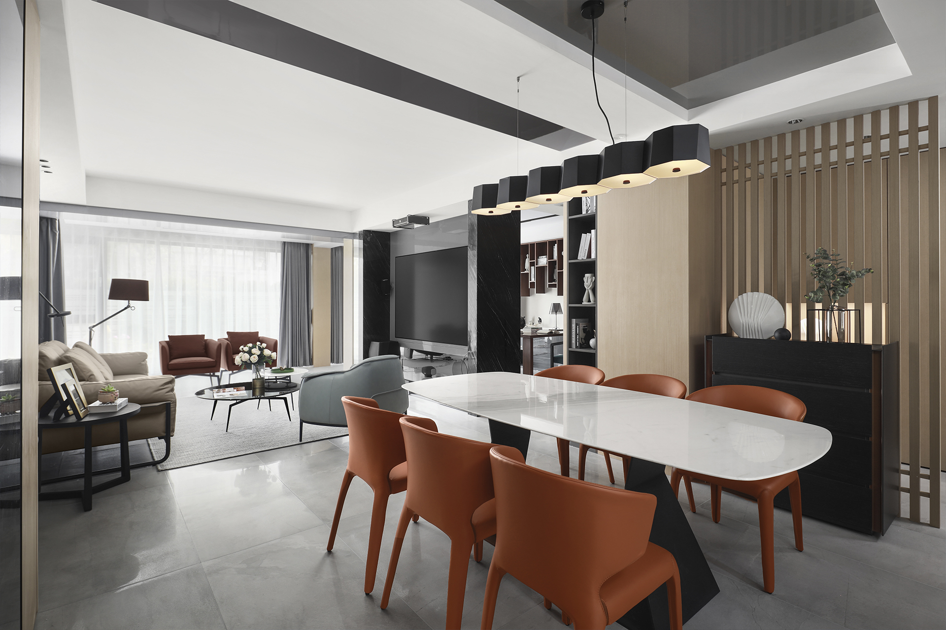 上下打通的重新解构之家，两套大平层打造老少皆宜的现代风装修