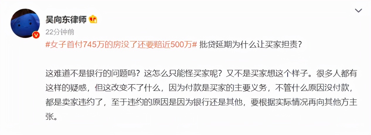 史上最惨购房者！首付745万的房子没了，还要赔偿近500万