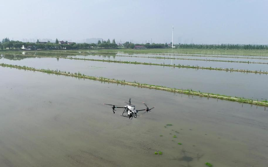 空中未来植保无人机助力“无人农场”13亩农田施药用时不到6分钟