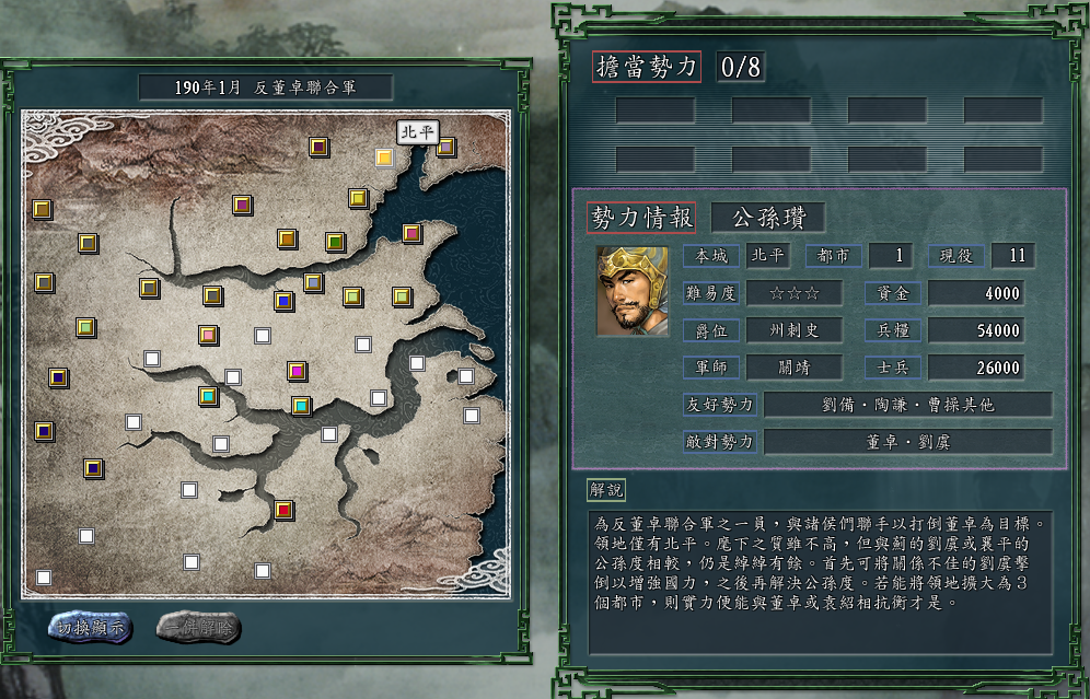 三国志11反董卓联合军势力分析：四大天王，谁又是大哥中的大哥？