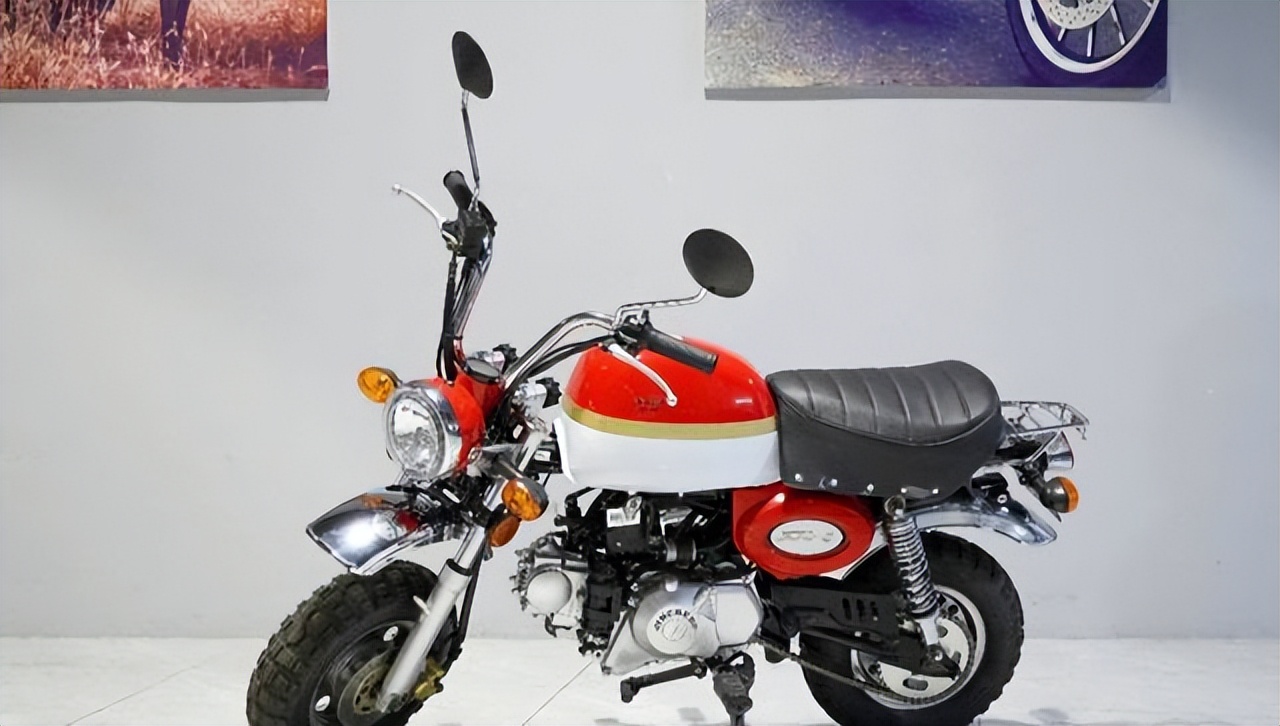 金城一款小排量的摩托车,称为"矮子乐",配卧缸发动机