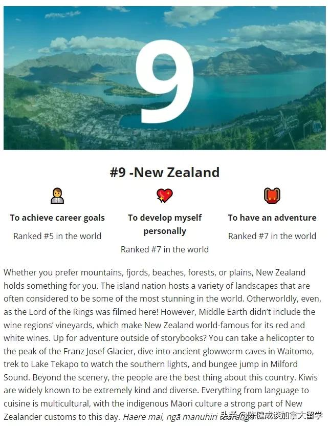 2022年十大最佳留学国度 及点评 （附2021的排名对比）