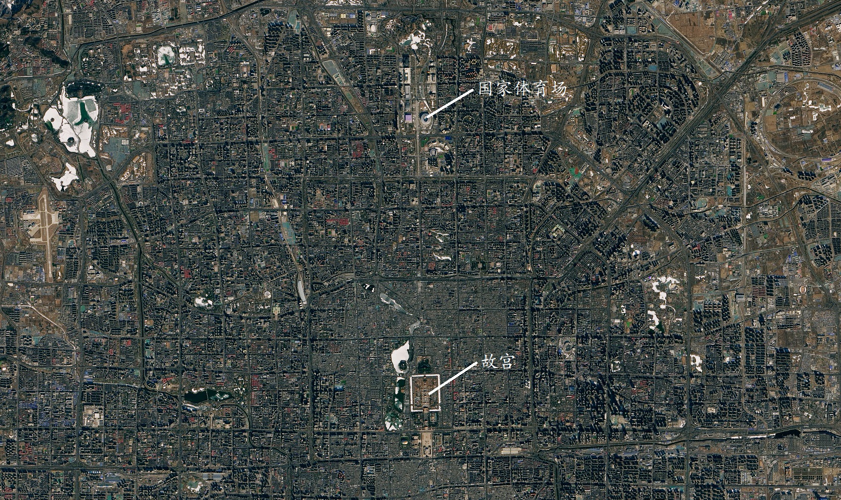 奥林匹克公园景区全景图(利用北京市高清卫星图，来看看北京2022年冬奥会的场馆分布情况)
