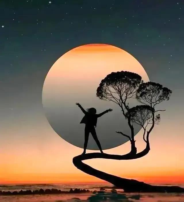 光与影的完美契合,守着夕阳,守望美好生活